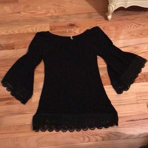 Little black dress with statement sleeves